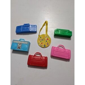 Barbie Vintage Accessories Boombox Purse Suitcase Multi Color‎